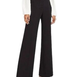 Express Black Mid Rise Side Zip Wide Leg Editor Pants Size 4